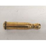 Georgian/Victorian military brass slowmatch tinderbox of turned cylindrical form stamped with