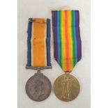 WW1 medal pair to include a Victory & War medal awarded to Pte J.J Lorrimer Durham Light Infantry.
