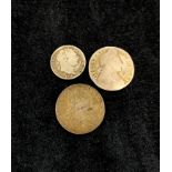 United Kingdom. William III - George III silver coins to include a 1697 shilling, an 1816 bullhead