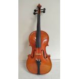 Modern German Stradivarius copy 4/4 size violin dated 1991 from Garmisch Partenkirchen (