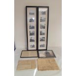 Collection of railway memorabilia to include twelve modern railway photographs in ebonised frames, a