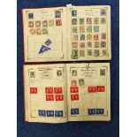 Two antique world postage stamp albums to contain a c1863 Greece 1L brown stamp, an 1870s Indian