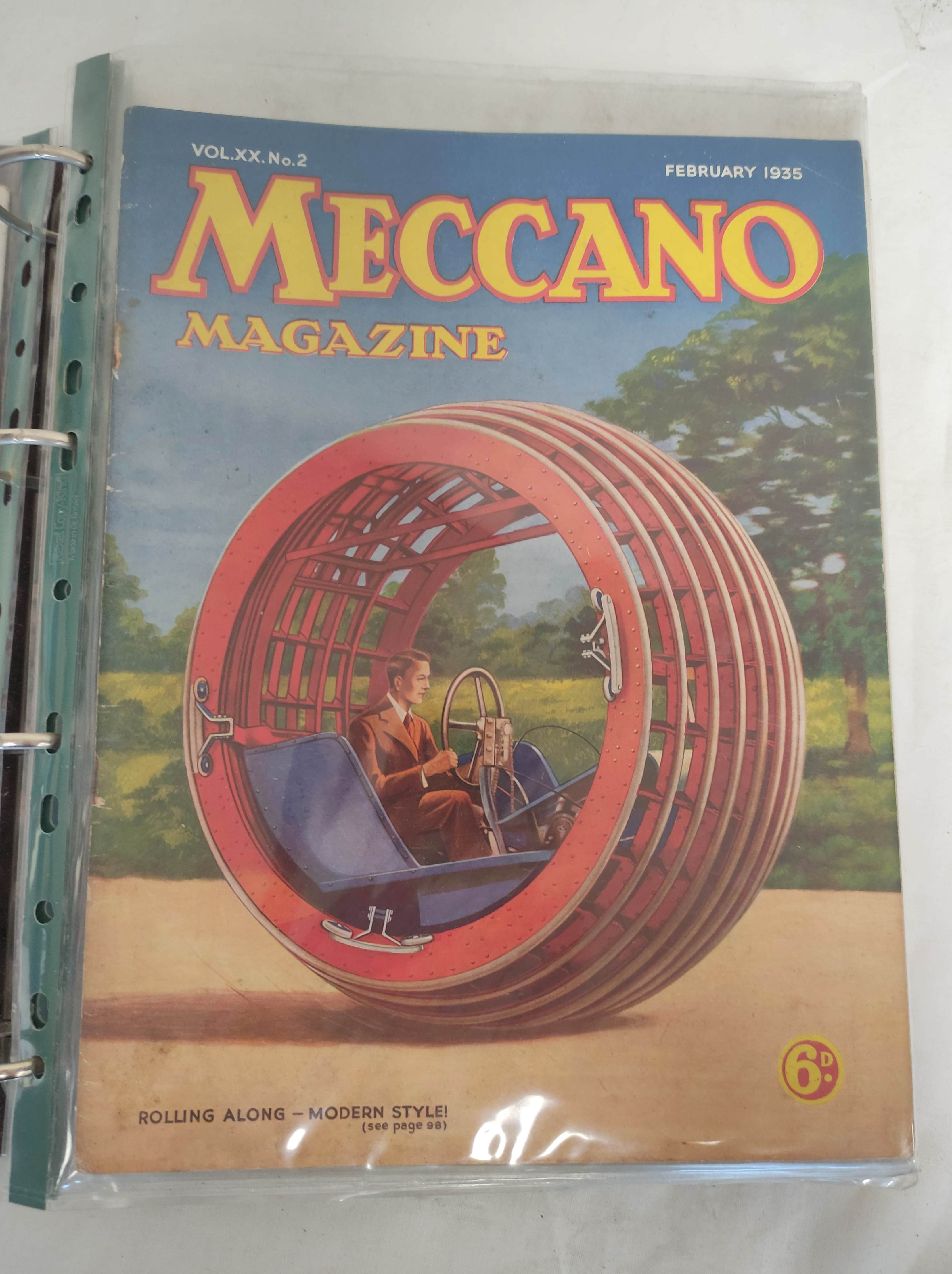 Binder containing a complete run of 1935 Meccano Magazines. - Image 6 of 9