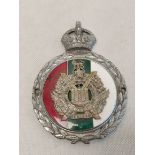 WW2 era Kings Own Scottish Borderers car mascot badge. The central regimental crest is placed