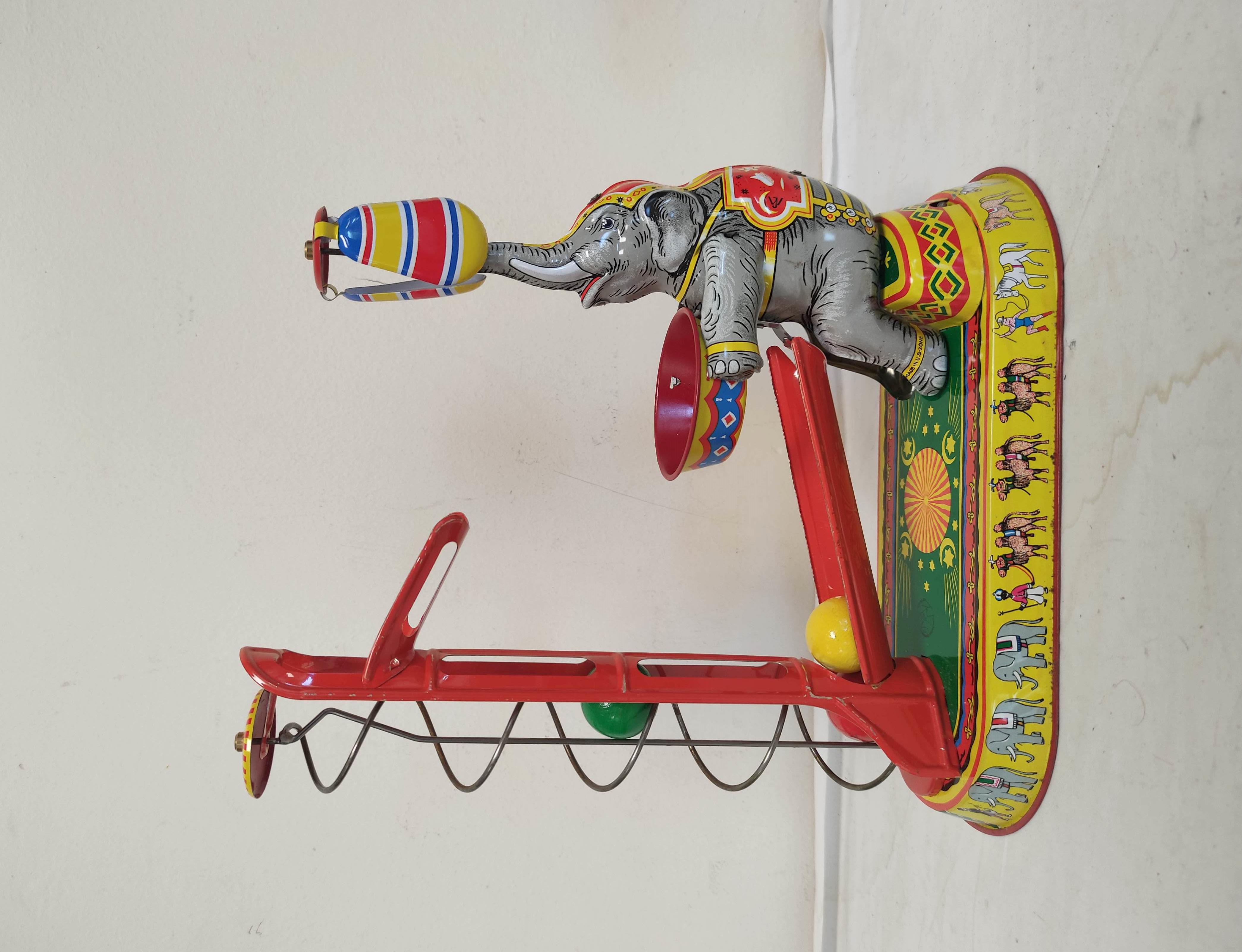 Three German vintage mechanical clockwork circus themed tin toys by Josef Wagner to include a ferris - Image 7 of 10