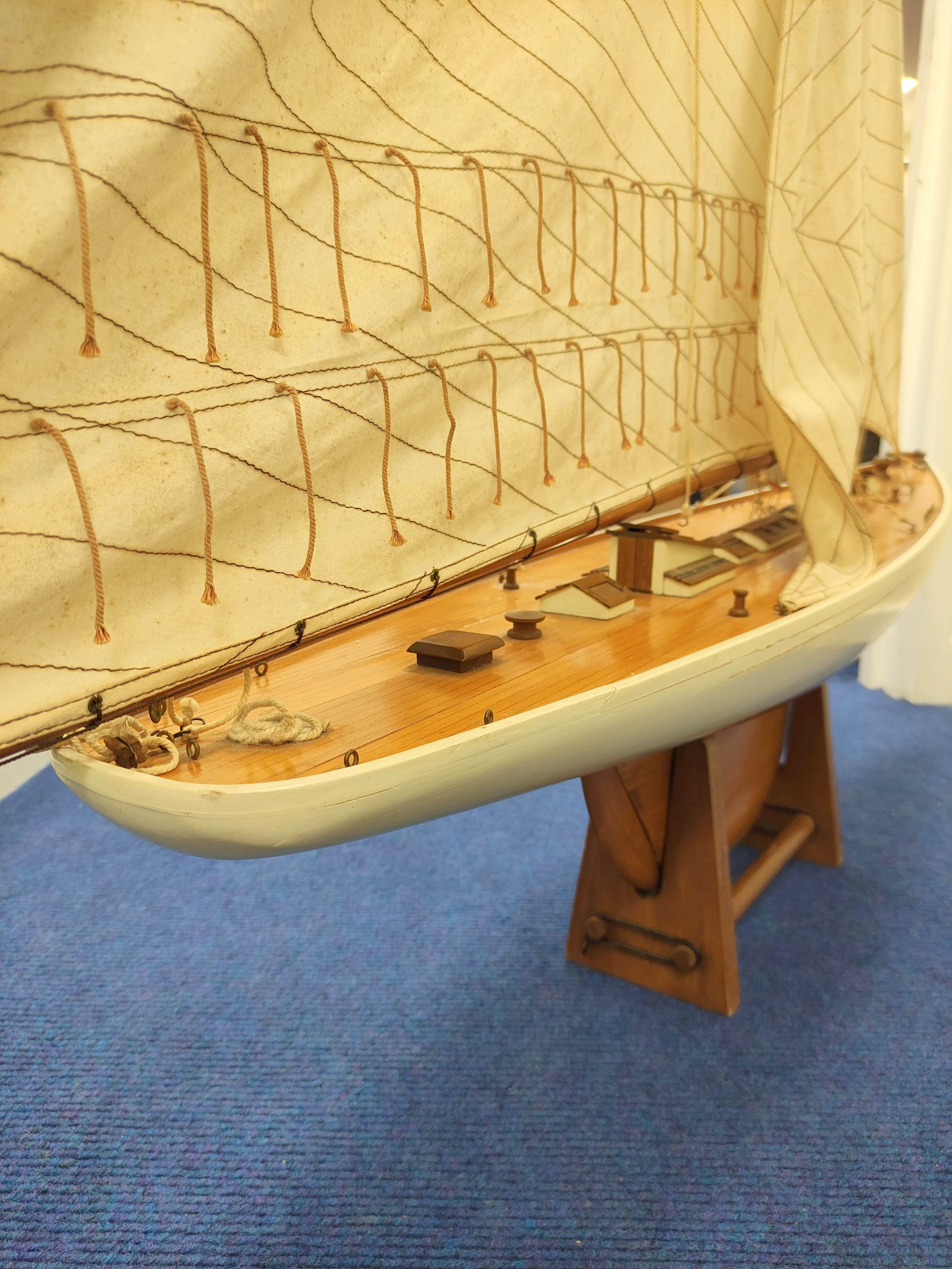 Large model sailing ship by Nauticalia of London with wooden hull and canvas sails. - Image 4 of 6