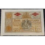 United Kingdom. Scotland. Bank of Scotland £20 note dated 8th July 1952. Elphinstone/Crawford. Issue