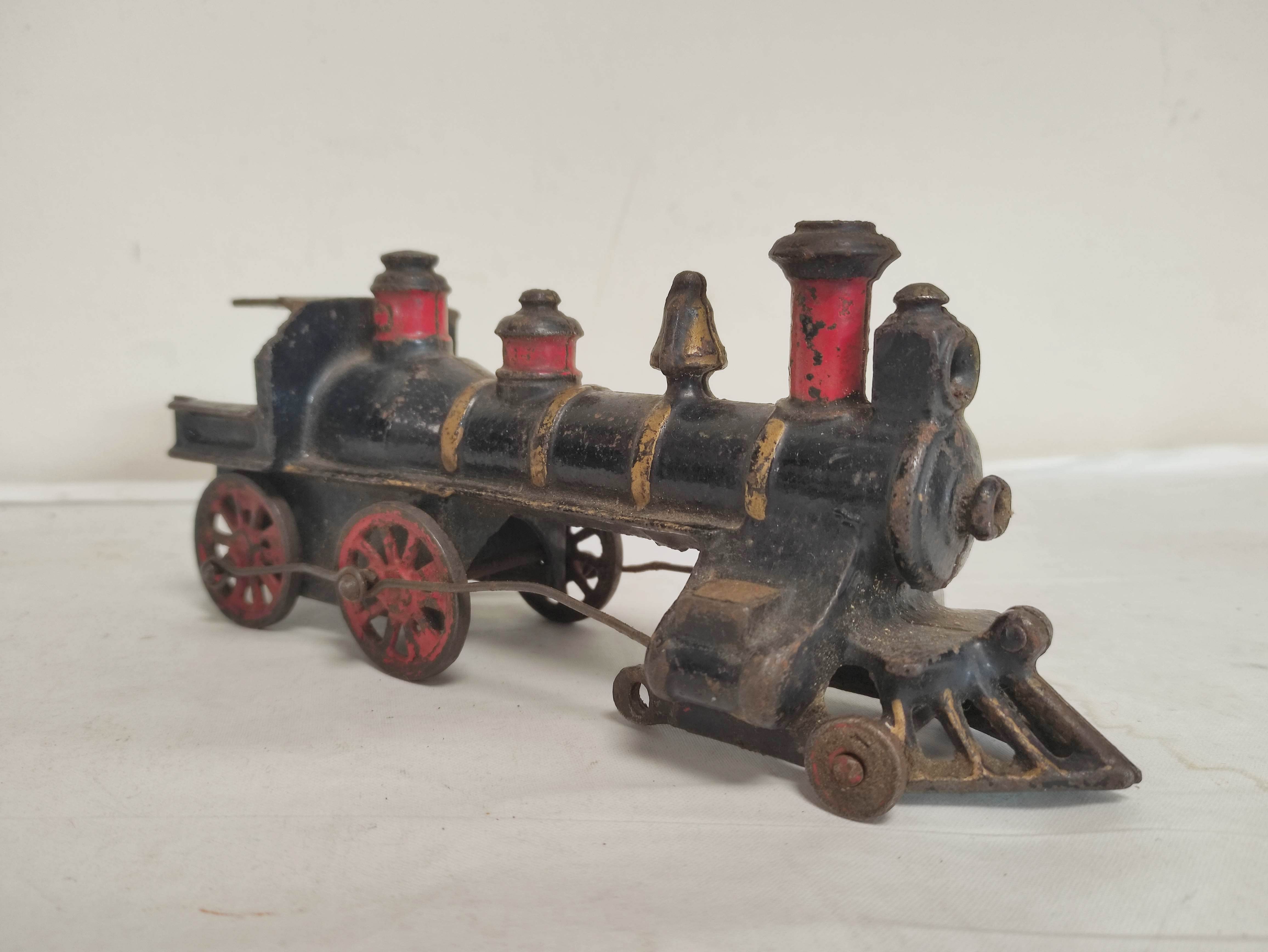 Late Victorian cast iron model train C1890s likely American in origin and similar to those