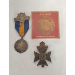 Lot comprising of a Canadian Legion 1936 Vimy Pilgrimage medal by J.R Gaunt, WW1 Kings Royal Rifle