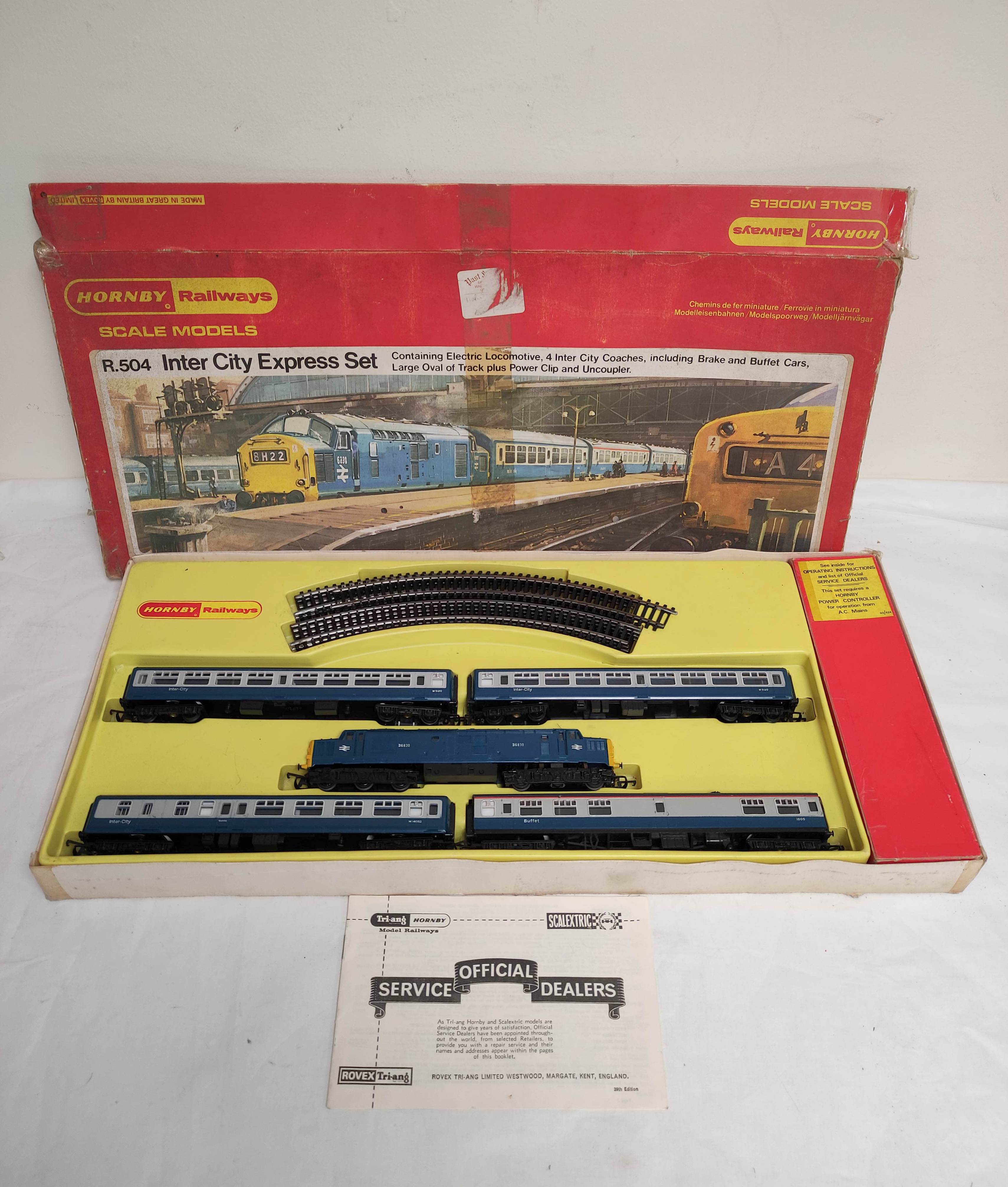 Vintage Hornby R504 00 gauge Inter City Express Set complete with box and papers. Box is defective - Image 2 of 8