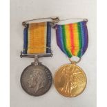 WW1 medal pair to include a Victory & War medal awarded to Pte J Wright 911 Rifle Brigade. Rare