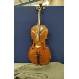 Vintage Boosey & Hawkes "Excelsior" 1/2 size cello with carry case.