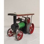 Vintage Mamod TE1A steam traction engine with tin plate canopy
