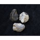 Mesolithic / Neolithic- Collection of stone age flint bulbous scrapers used in the preperation of