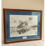 Baldwin J. Limited edition military print depicting anti-aircraft vehicles and fighter jets