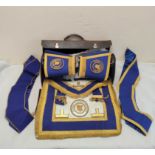 Masonic Interest. Two masonic aprons, collars and sleeves for the West Lancashire lodge, one made by