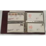 Album of approximately 57 Royal Mail first day cover postage stamp sets dating from 1985-1989. All