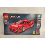 Very scarce Lego Creator set No 10248 Ferrari F40. Open box with instructions. Some creasing to