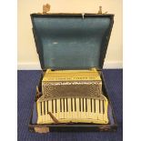 Dallape of Stradella "Casali Verona" Italian piano accordion in cream colour design.