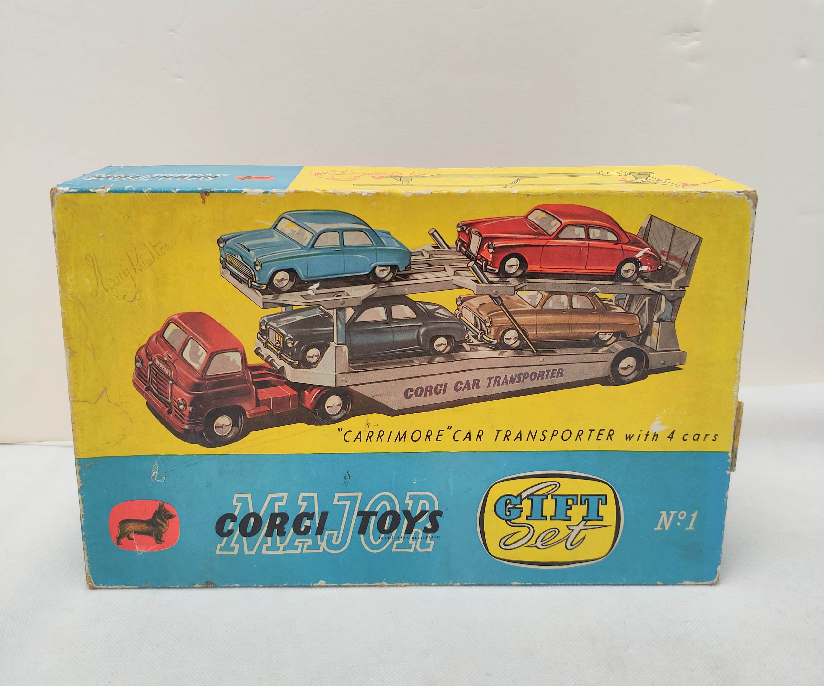 Corgi Major Toys Gift Set No.1 Carrimore Car Transporter with four Boxed Cars, consists of: Car - Image 2 of 12
