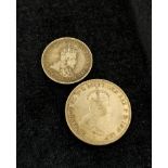 Australia. Edward VII .925 grade 1911 Florin (mintage 1,259,000) & a similar shilling VF (2)