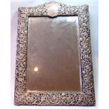 Victorian silver easel mirror with embossed openwork border, by Henry Matthews, Chester 1900, 52cm x