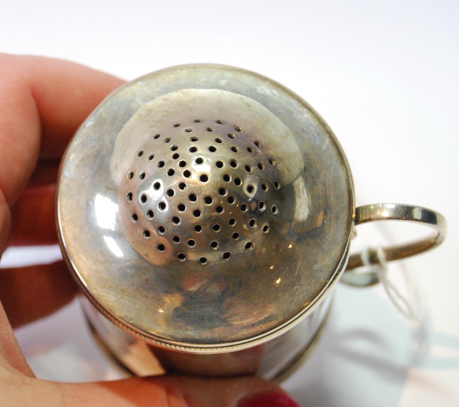 Silver cylindrical 'kitchen pepper', initialled, with slightly domed cap, probably by Peter - Image 3 of 5