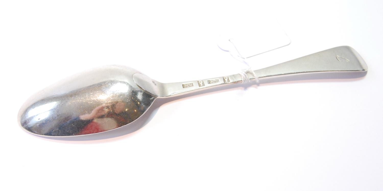 Canongate: silver tablespoon of Hanoverian pattern with single drop, initialled 'L', by Craw and - Image 2 of 4