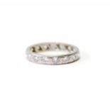 Diamond eternity ring with eight-cut brilliants, in platinum, size K, 3.5g.