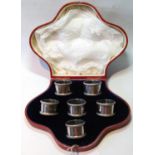 Set of six silver napkin rings, Birmingham 1905, 187g or 6oz.