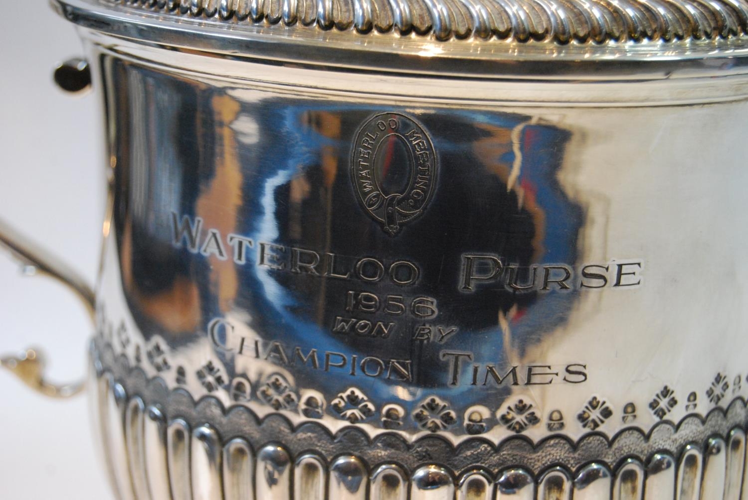 Silver caudle cup and cover of late 17th century style, 'Waterloo Meeting 1956', by CS Harris & Co., - Image 2 of 4