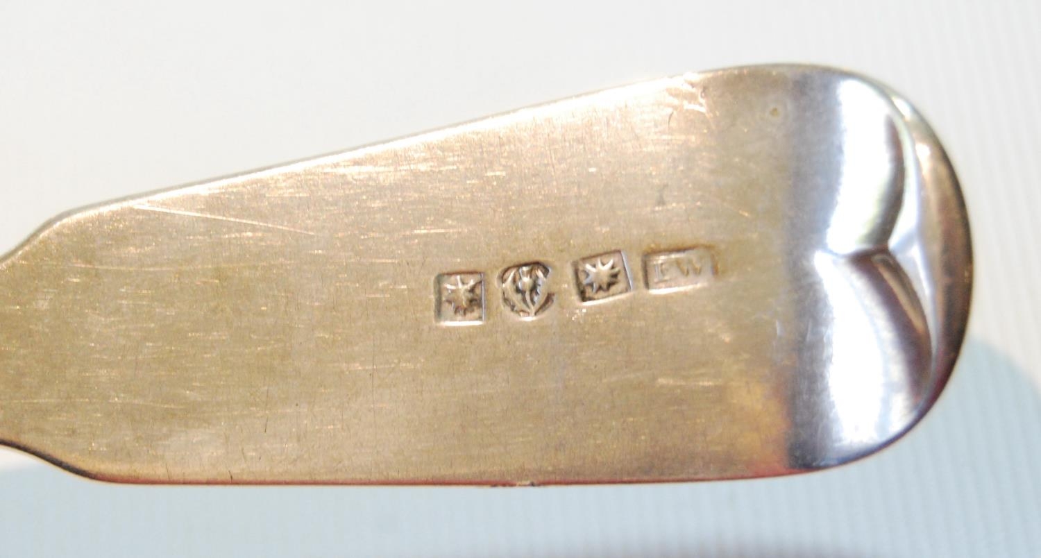 Provincial, unknown: set of six silver tablespoons, fiddle pattern, possibly Ewen Wilson, c. 1820, - Image 3 of 8