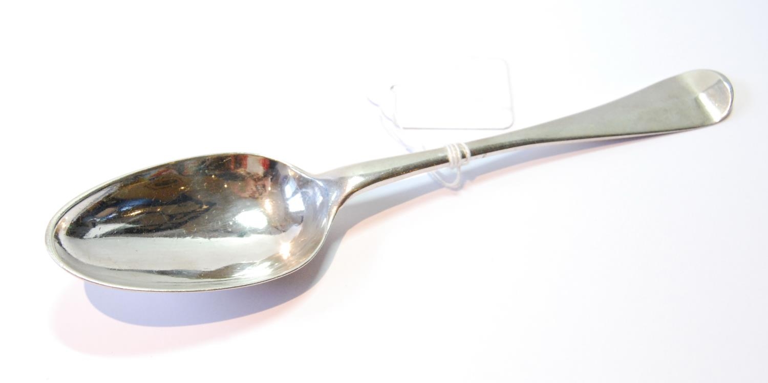Canongate: silver tablespoon of Hanoverian pattern with single drop, initialled 'L', by Craw and