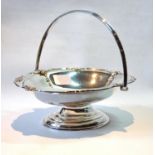 Silver cake basket with waved scallop border, by Adie Brothers, Birmingham 1925, 470g or 15oz.