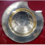 Antique brass barber's shaving bowl, 35cm diameter
