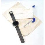 Gent's Louis Vuitton smart watch, stainless steel, TW2428, on strap, with box and papers.