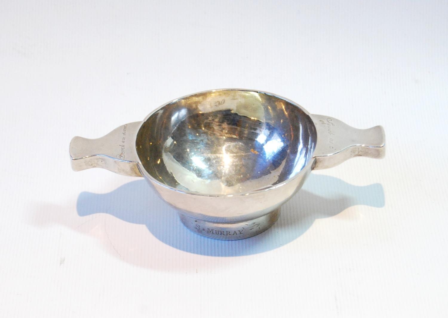 Tain: silver rare quaich of typical style, the grips inscribed 'squab as i' ('sweep it up') and ' - Image 2 of 7