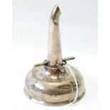 Silver wine funnel with shallow bowl, marks not clear, probably Edinburgh c. 1800, 55g or 1½oz.