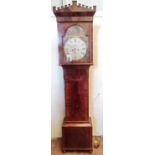 Victorian mahogany eight day longcase clock, the painted dial depicting Robert Burns and similar
