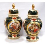 Large pair of Vienna porcelain vases