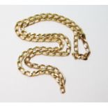 9ct gold necklet of filed curb pattern, 31g.