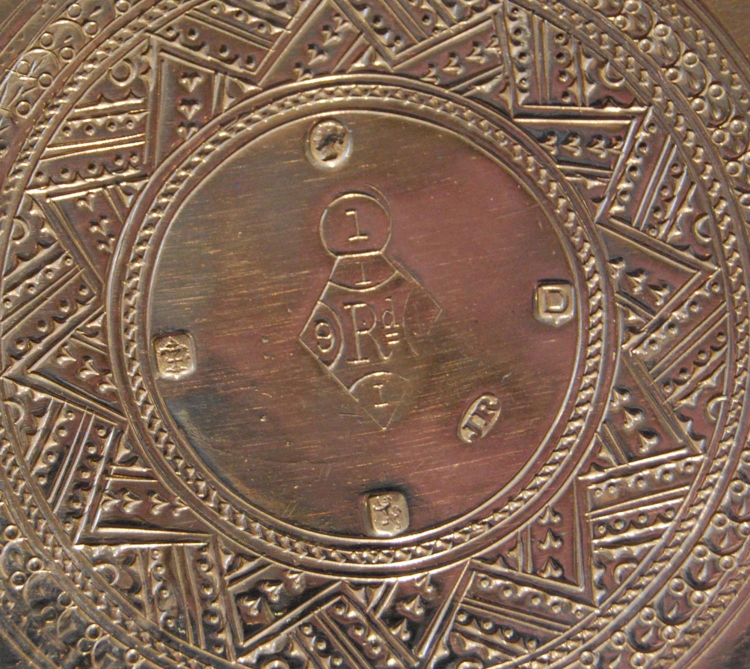 Four-piece silver tea set of ovoid shape embossed with the signs of the zodiac and bands of scrolls, - Image 9 of 9