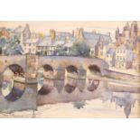 Christian Jane Fergusson (Scottish, 1876 - 1957) Old Bridge and Whitesands, Dumfries
