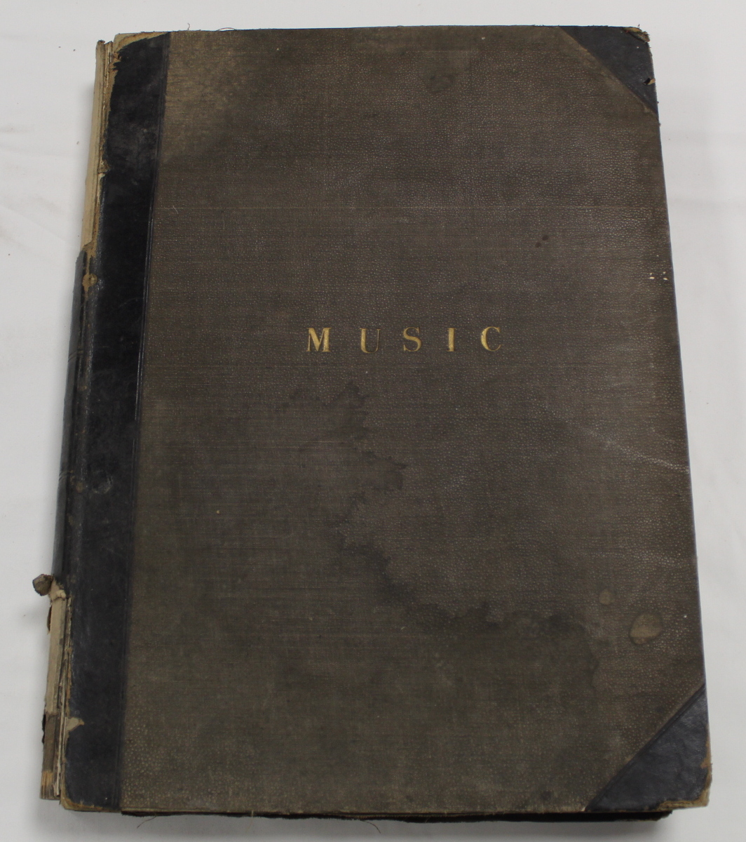 Music.  A well worn & damp stained quarto vol. of music scores, late 18th/early 19th cent., some - Image 37 of 65