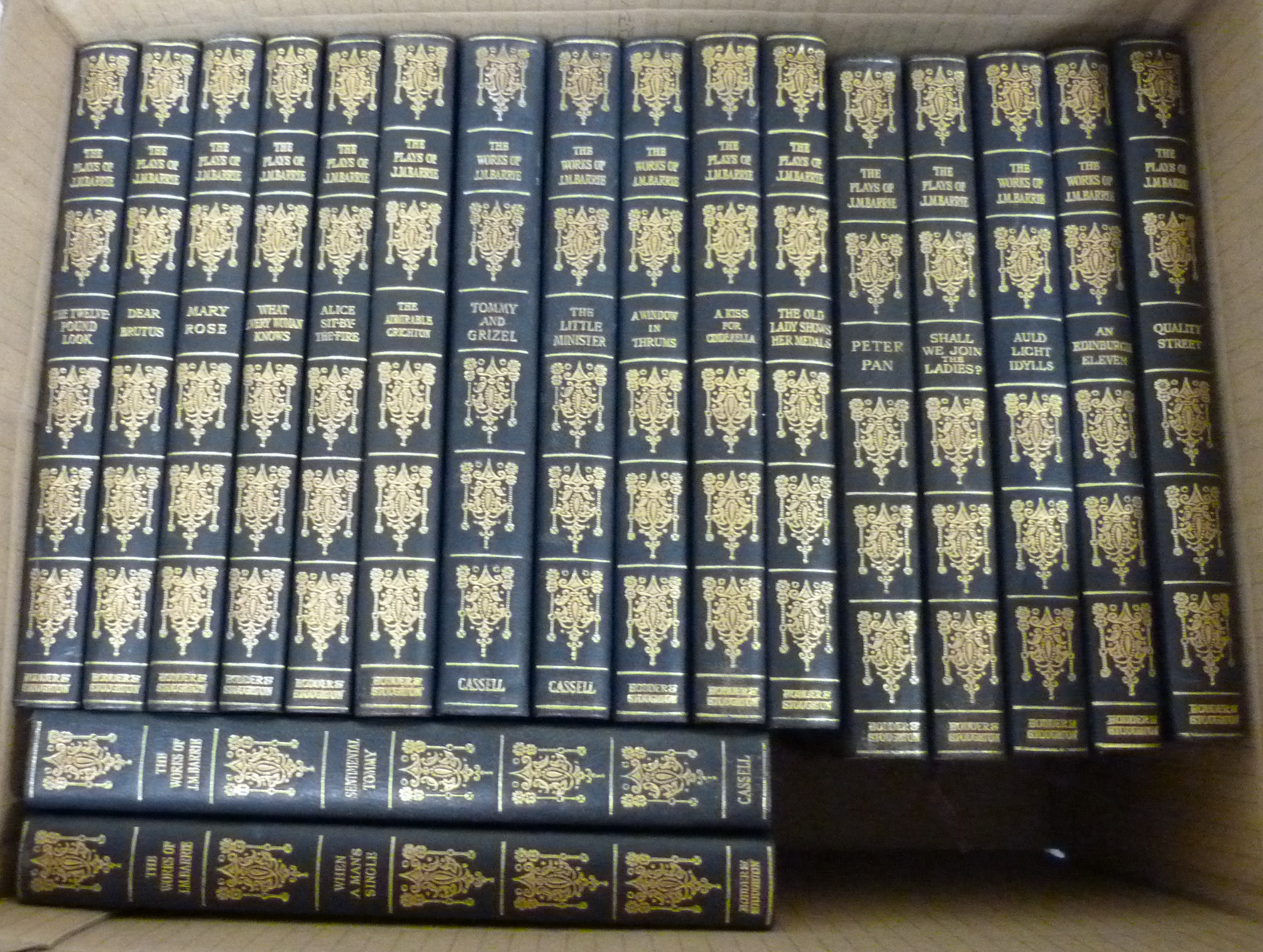 BARRIE J. M.  The Uniform Edition of the Works. 21 vols. Limp leather, gilt backs. 1928-1930. - Image 2 of 2