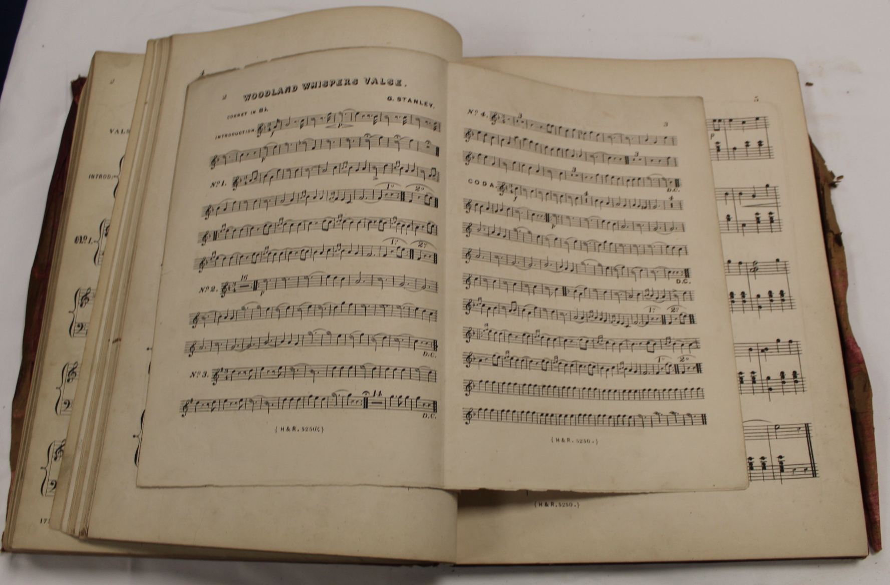 Music.  A well worn & damp stained quarto vol. of music scores, late 18th/early 19th cent., some - Image 63 of 65