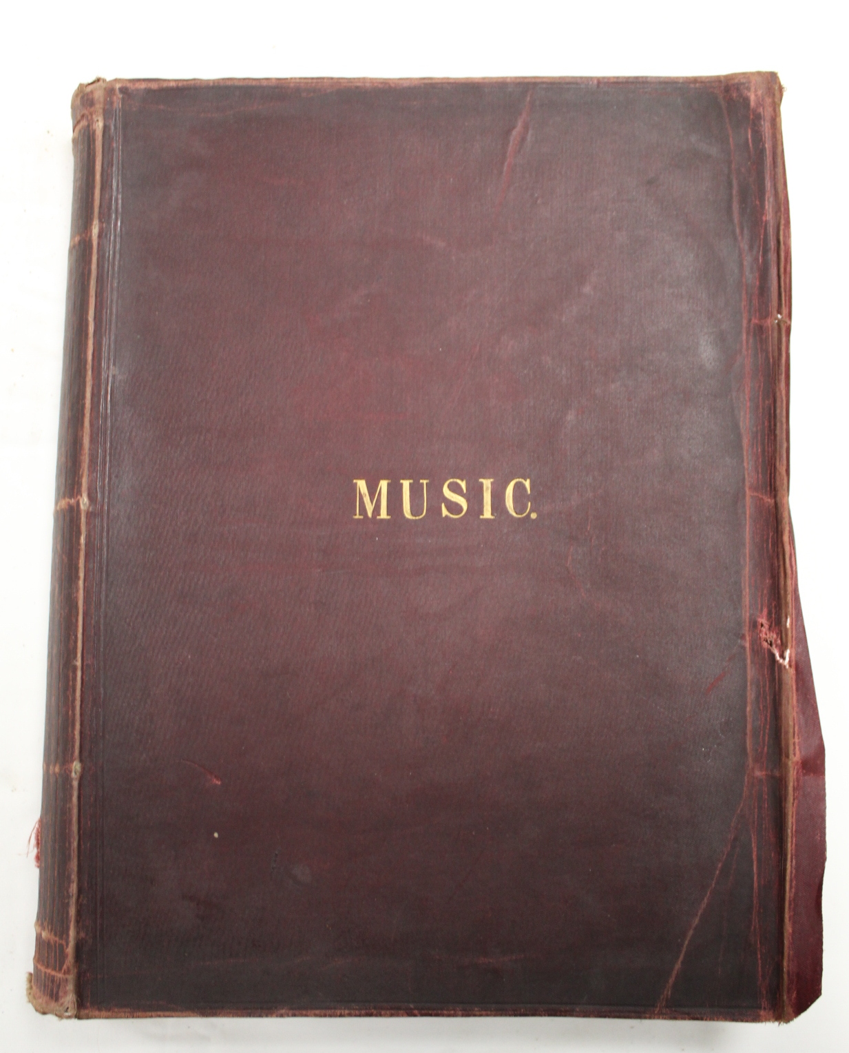 Music.  A well worn & damp stained quarto vol. of music scores, late 18th/early 19th cent., some - Image 48 of 65