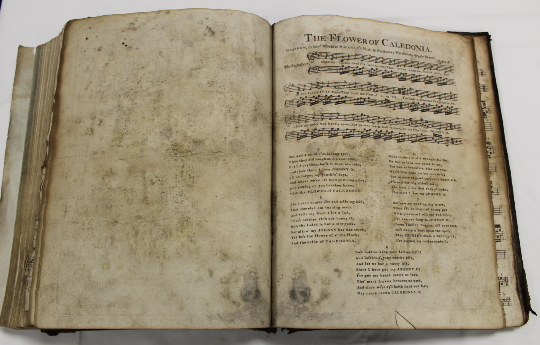 Music.  A well worn & damp stained quarto vol. of music scores, late 18th/early 19th cent., some - Image 27 of 65