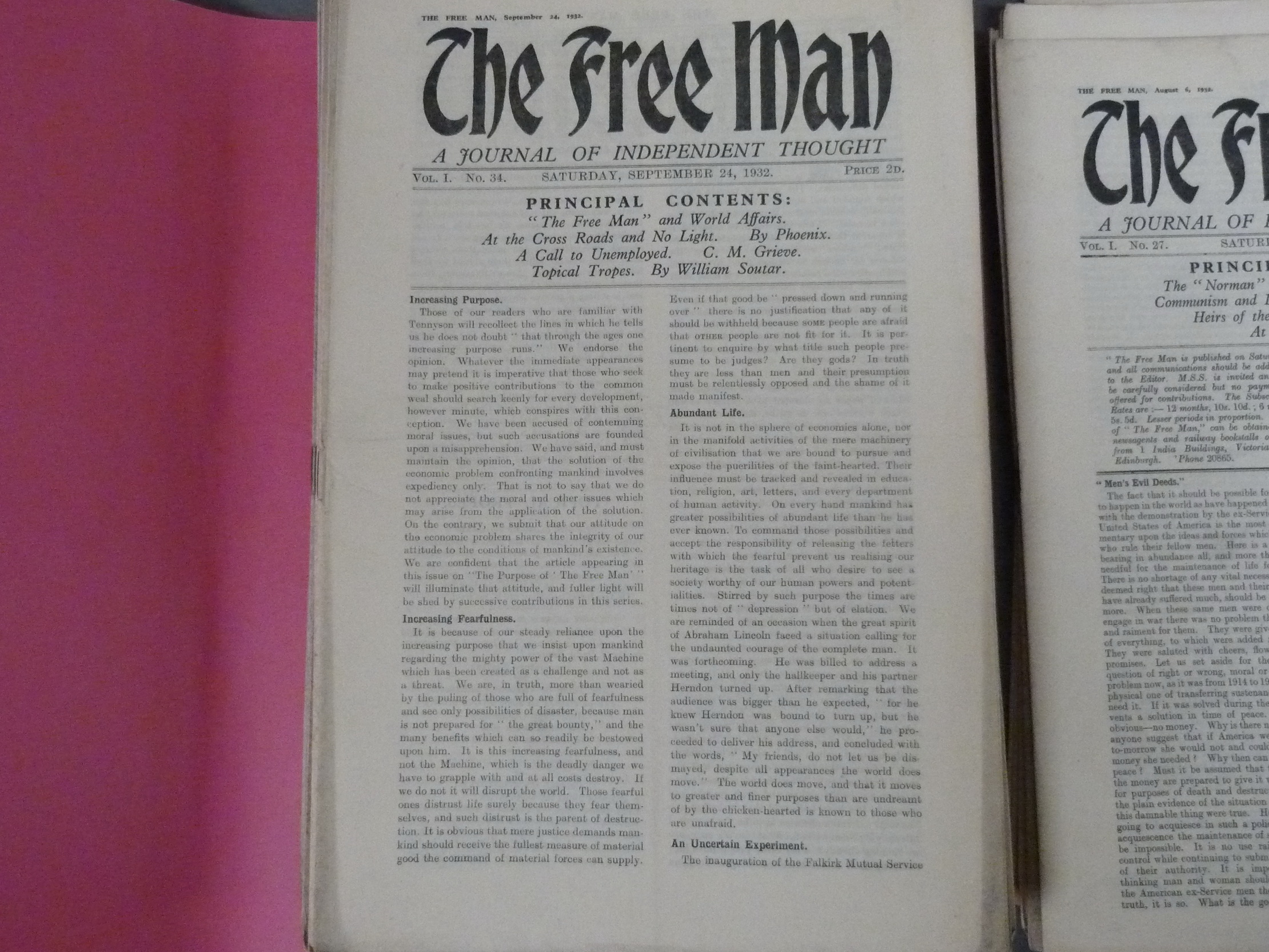 The Free Man, A Journal of Independent Thought.  54 issues of this Nationalist-leaning Scottish - Image 3 of 3