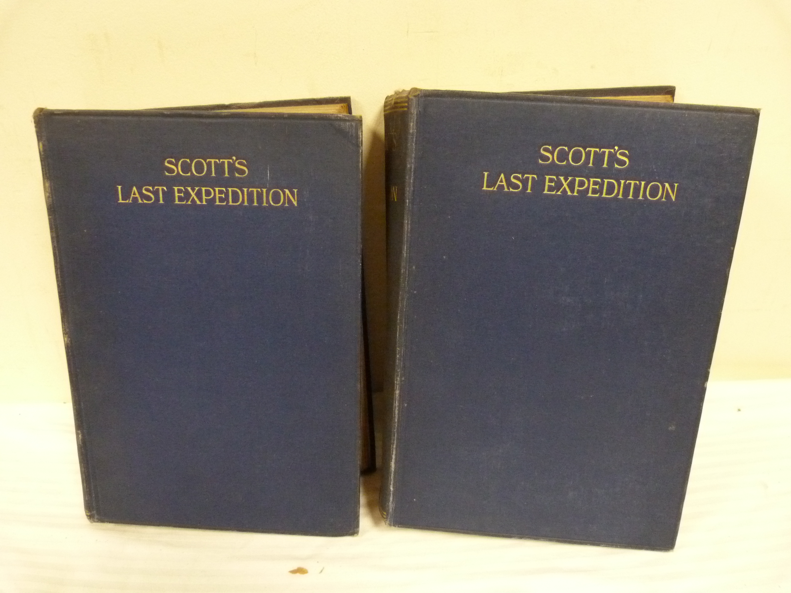 SCOTT R. F.  Scott's Last Expedition. 2 vols. Col. & other illus. & fldg. maps. Quarto. Orig. blue